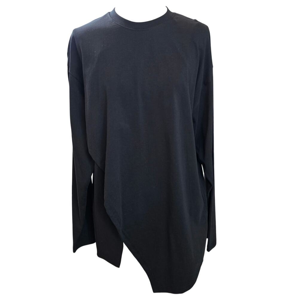 NWT Black Asymmetrical Long Sleeve Shirt Sz. Onesize/oversized